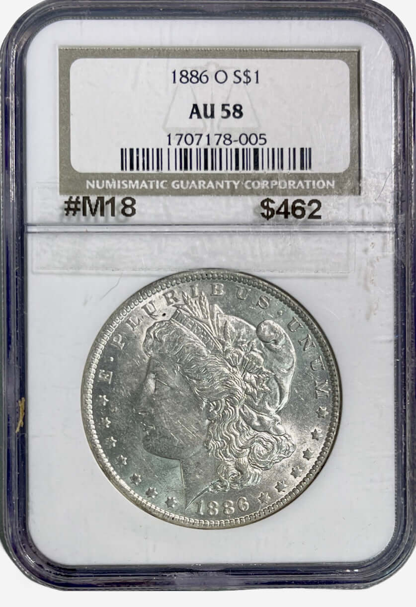 With a mintage totaling over 10 million coins, one would not expect the 1886-O Morgan dollar to be a rarity today. However, it does not appear that many original bags of this date survived the Pittman melting, so the only examples that are available today