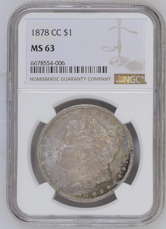 The Morgan dollar is a United States dollar coin minted from 1878 to 1904, in 1921, and beginning again in 2021 as a collectible. It was the first standard silver dollar minted since the passage of the Coinage Act of 1873, which ended the free coining of