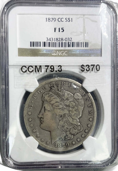 1879 CC $1 Morgan Silver Dollar NGC F15 GRADED - Gold Xchange