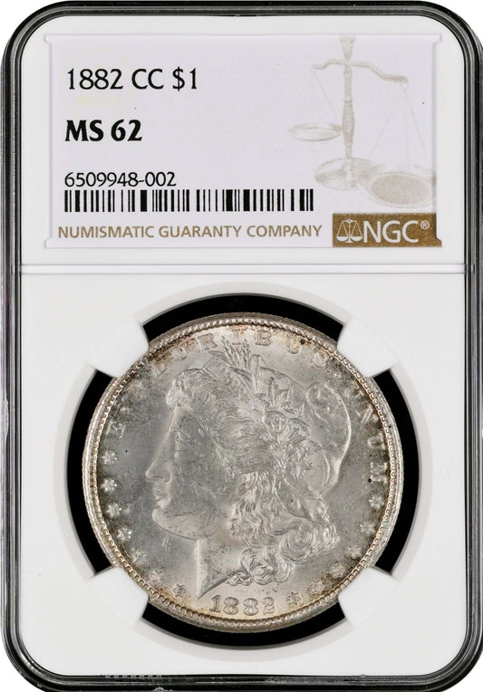 1882 CC $1 Morgan Silver Dollar NGC MS62 Graded - Gold Xchange