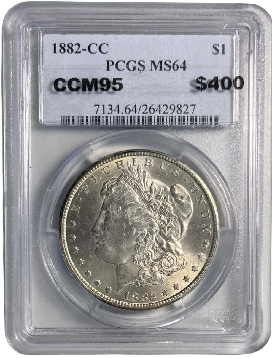 1882-CC Carson City $1 Morgan Silver Dollar PCGS MS64 Graded - Gold Xchange