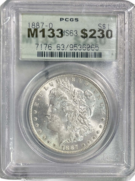 1887-O $1 Morgan Silver Dollar PCGS MS63 Graded - Gold Xchange