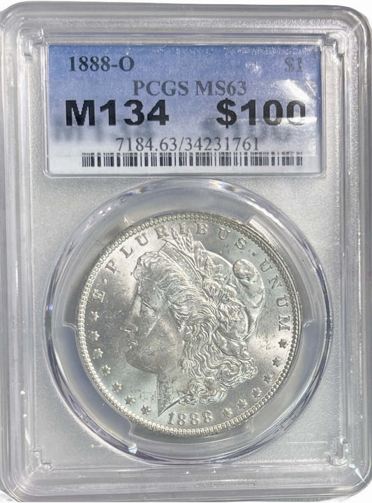 1888-O Carson City $1 Morgan Silver Dollar PCGS MS63 Graded - Gold Xchange