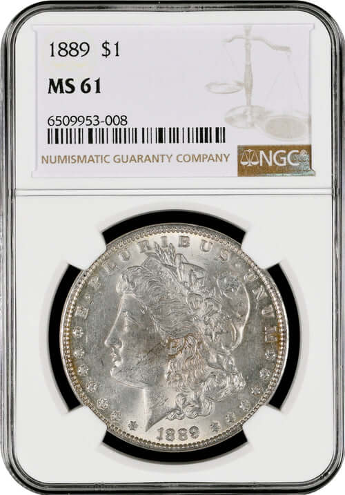 1889 $1 Morgan Silver Dollar NGC MS61 GRADED - Gold Xchange