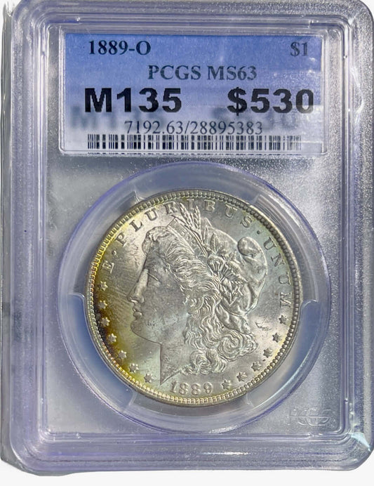 1889-O Carson City $1 Morgan Silver Dollar PCGS MS63 Graded - Gold Xchange