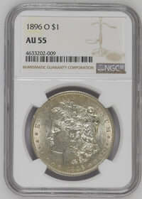 1896-O Morgan Silver Dollar NGC AU55 - Gold Xchange