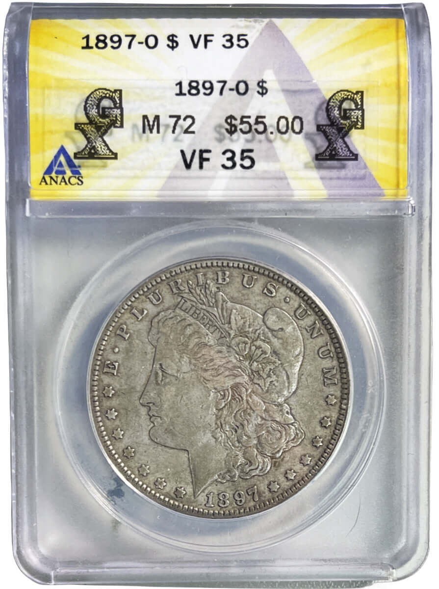 1897-O $1 Morgan Silver Dollar ANACS - VF35 Graded - Gold Xchange