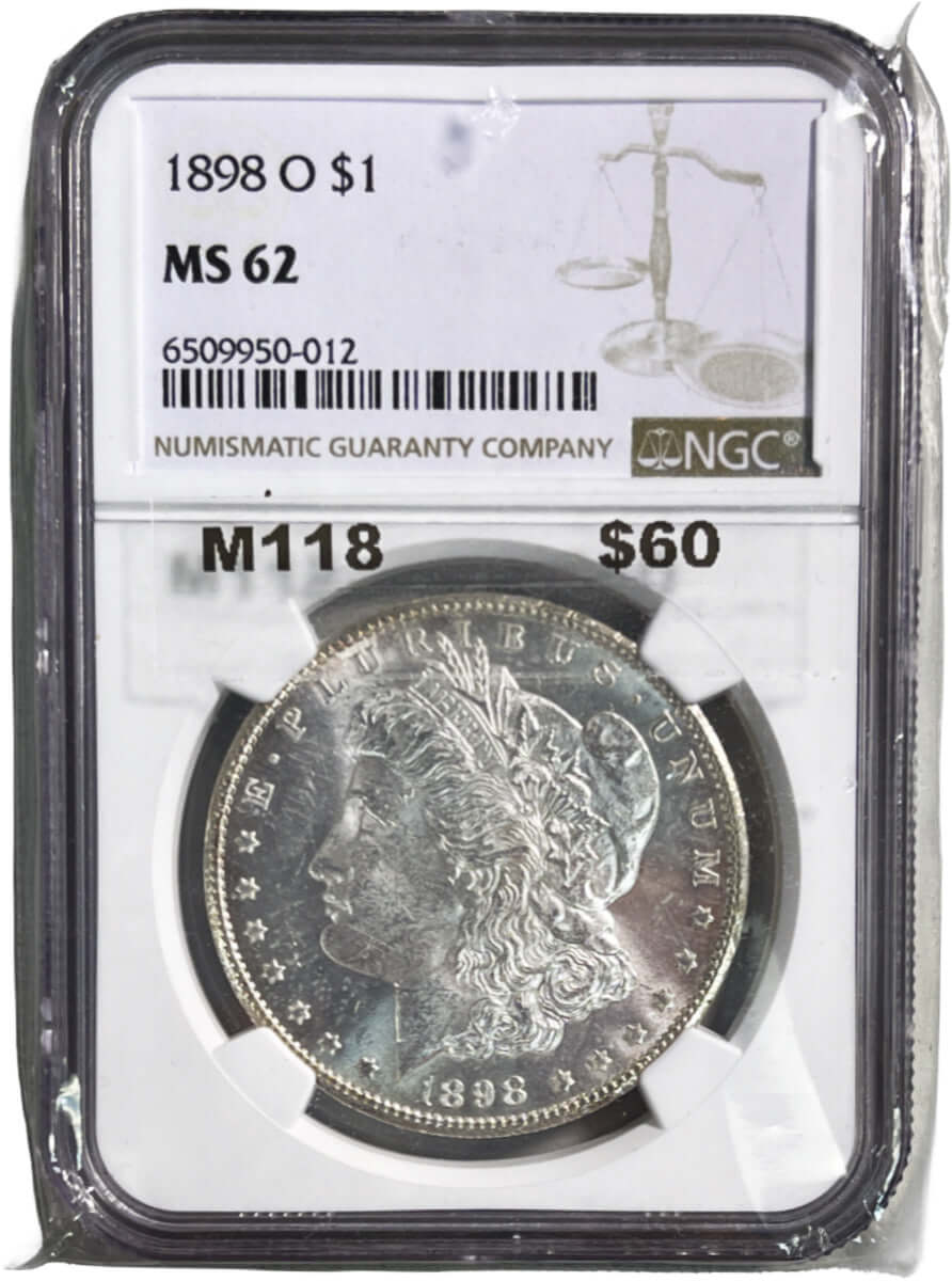 1898-O Morgan Silver Dollar $1 NGC MS62 - Gold Xchange