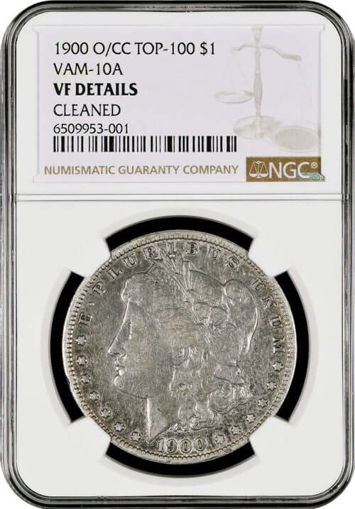 1900 O/CC TOP - 100 $1 Morgan Silver Dollar VAM-10A VF DETAILS CLEANED - Gold Xchange