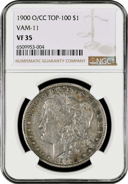 1900 O/CC TOP - 100 $1 Morgan Silver Dollar VAM-11 VF 35 - Gold Xchange